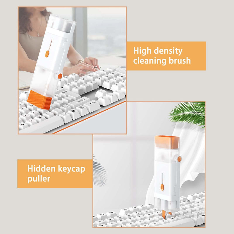  [AUSTRALIA] - Wackolee 8 in 1 Laptop Screen Keyboard Cleaner Kit, Electronic Cleaner Kit with Cell Phone Stand, Cleaning Tool for Computer/Cell Phone/Earphone AirPods/PC/Laptop/Keyboard with 2ml Mist Spray