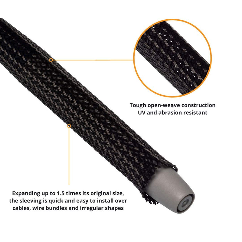  [AUSTRALIA] - GTSE 32ft Expandable Braided Cable Sleeve, 1/4" Diameter, Wire Loom Tubing for Cable Management and Protection 1/4"