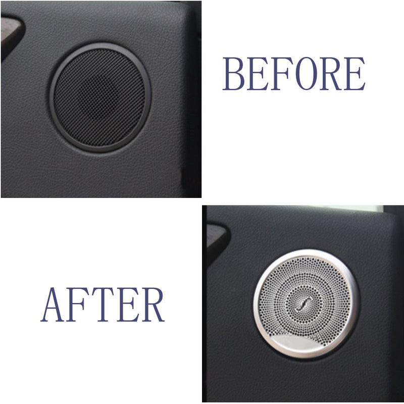 Lanyun Door Speaker Audio Player Cover Trim for Mercedes Benz for 2015-2019 Mercedes W205 C-Class C250 C300 C350 C400 C63, X205 GLC-Class GLC250 GLC300, etc(1set/4pic) (Matt Silver) Matt silver - LeoForward Australia