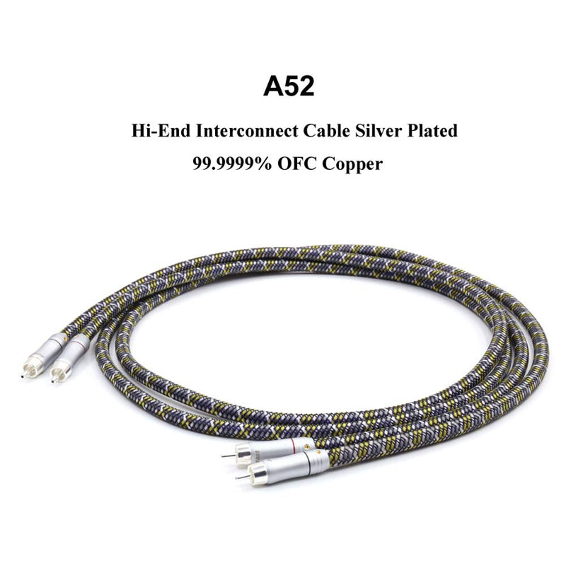 Audiocrast A52 HiFi RCA Male to RCA Male Audio Cable [6N OFC Copper Silver Plated] Home Theater DVD 2RCA Hi-End Interconnect Cable CD Amplifier (3M) 3M - LeoForward Australia