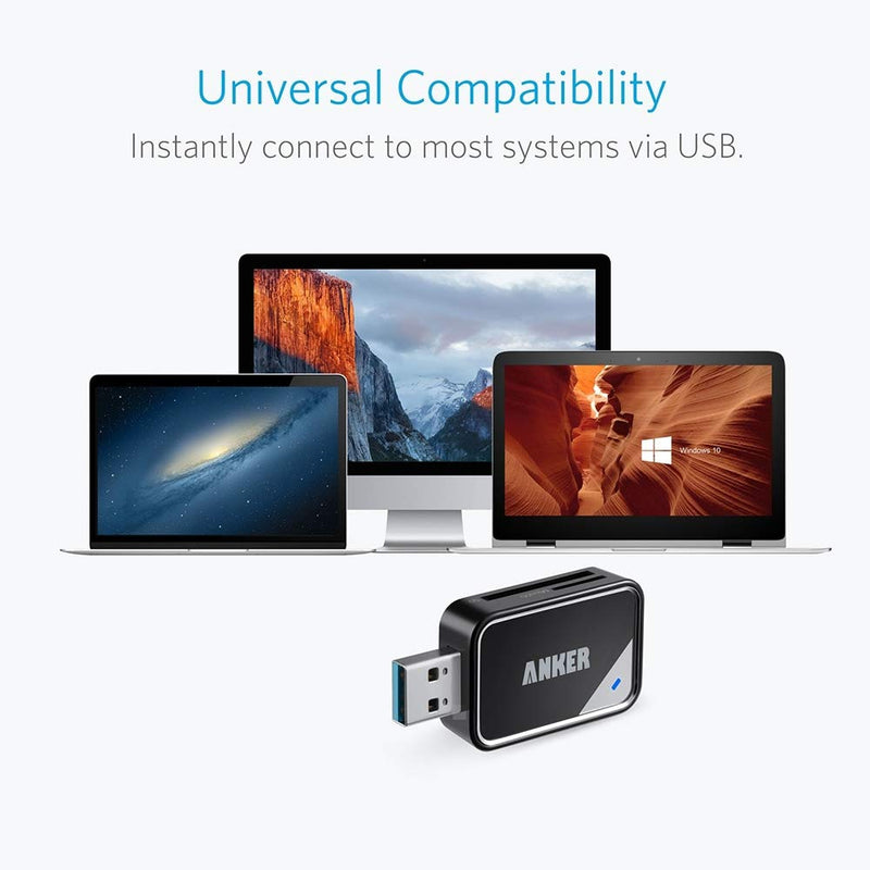 Anker 2-in-1 USB 3.0 SD Card Reader for SDXC, SDHC, SD, MMC, RS-MMC, Micro SDXC, Micro SD, Micro SDHC Card and UHS-I Cards - LeoForward Australia