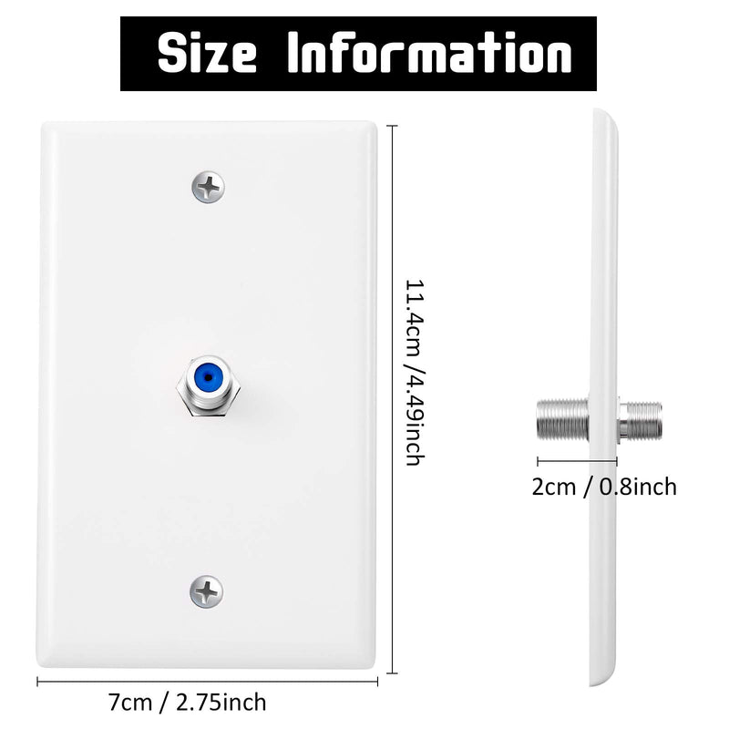  [AUSTRALIA] - 1-Port TV Cable Wall Plate F Connector Wall Plate Coax Wall Plate Video Wall Jack Single Gang Wall Plates (Blue, 16 Pcs) Blue