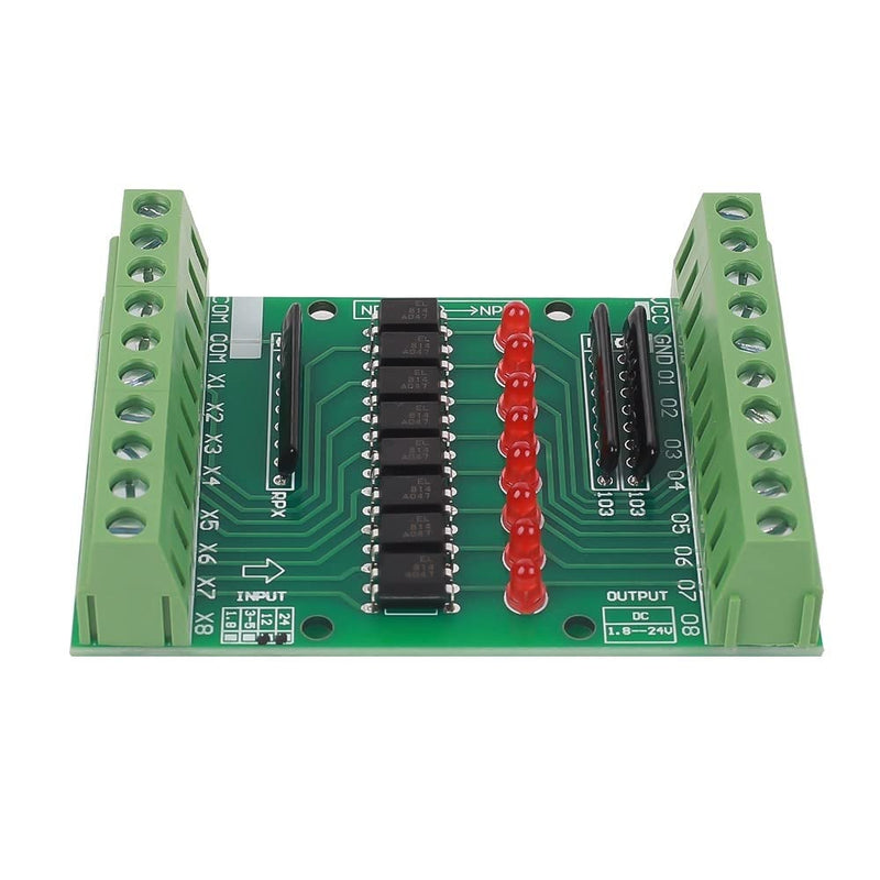  [AUSTRALIA] - Optocoupler isolation module, DC 12V-24V 8-channel optocoupler isolation board, 8-channel NPN low high level output signal converter