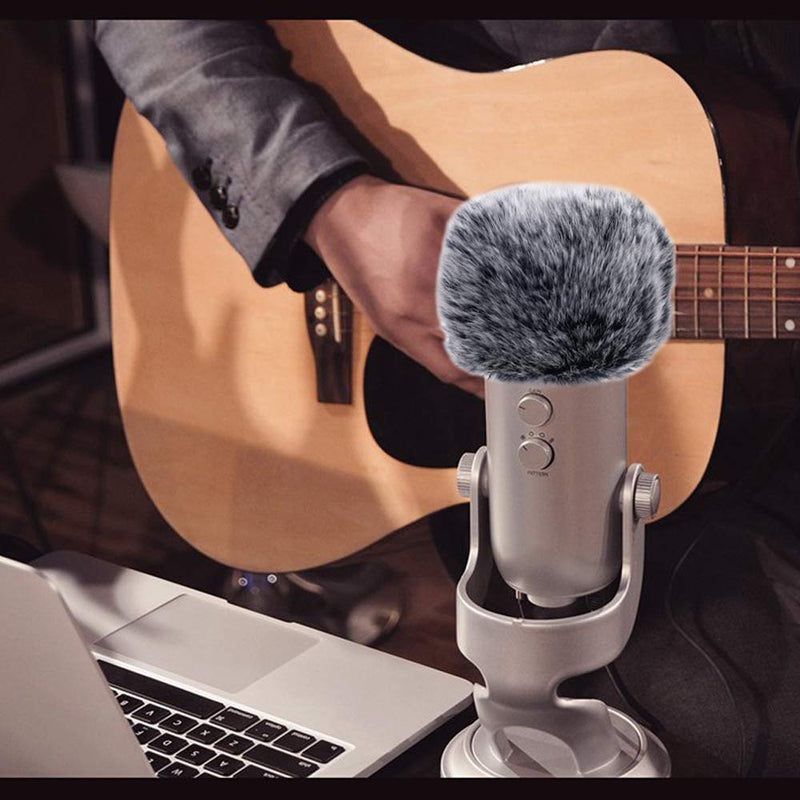  [AUSTRALIA] - SUNMON Microphone Furry Windscreen Muff, Perfect Mic Pop Filter Mask Shield for Blue Yeti, Yeti Pro Microphones gray furry