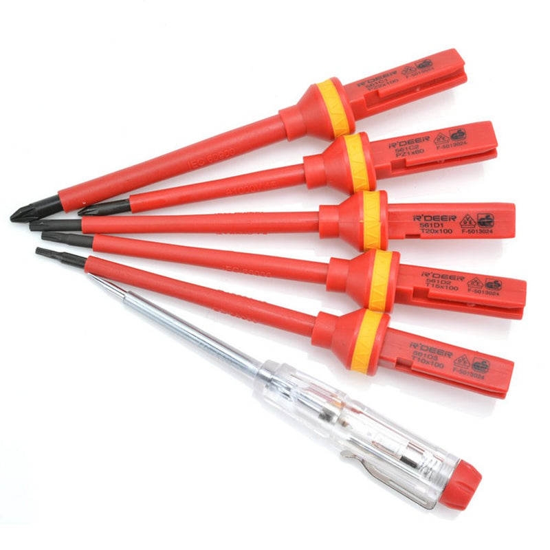  [AUSTRALIA] - RDEER 1000V Insulated Screwdriver Set CR-V Magnetic Phillips Slotted Pozidriv Torx Screwdriver