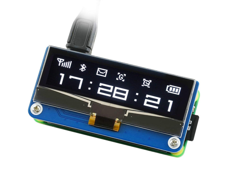  [AUSTRALIA] - 2.23 inch OLED Display HAT Compatible with Raspberry Pi/Jetson Nano/Arduino/STM32, 128×32 Pixels SPI I2C OLED with SSD1305 Driver