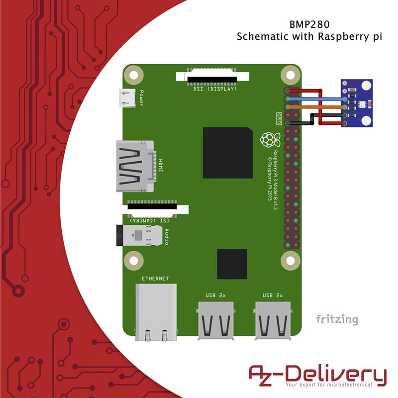  [AUSTRALIA] - AZDelivery 5 x GY-BMP280 barometric sensor for air pressure measurement compatible with Arduino and Raspberry Pi including e-book!