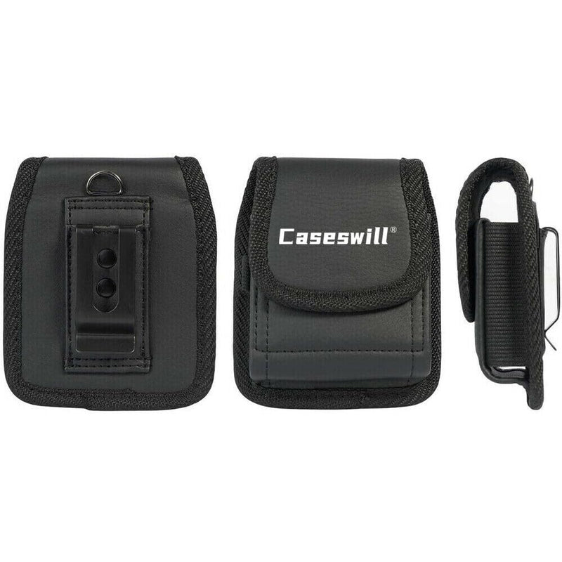  [AUSTRALIA] - Caseswill Phone Holster for Motorola Razr+ Plus (2023) / Motorola Razr 40 / Motorola Razr 40 Ultra/Samsung Galaxy Z Flip 5 4 3 2 5G Case Black Vegan Leather Vertical Pouch with Belt Clip Holster