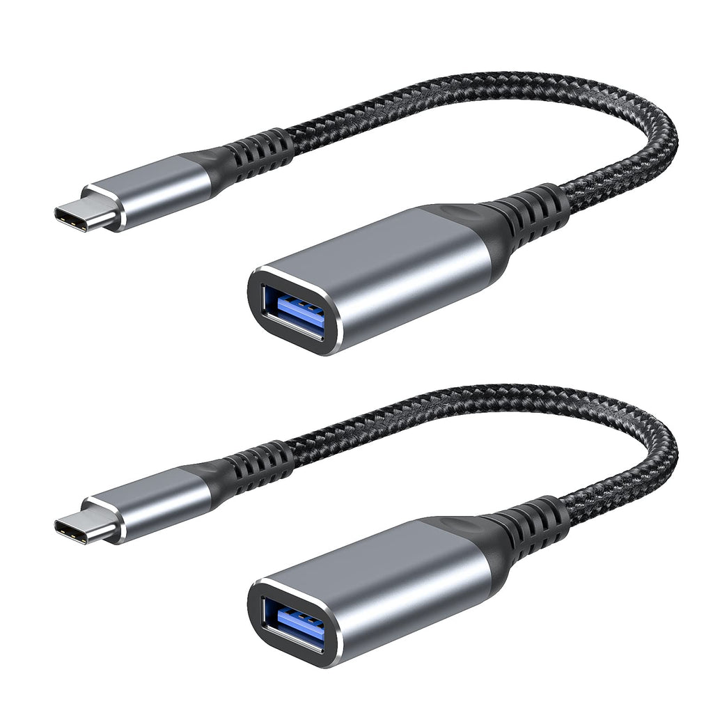  [AUSTRALIA] - USB C to USB Adapter USB C Male to USB3.0 Female Cable Type c to USB Suitable for Cellphone Charging or OTG PC and Laptop,3.9 inch Sliver,2-Pack