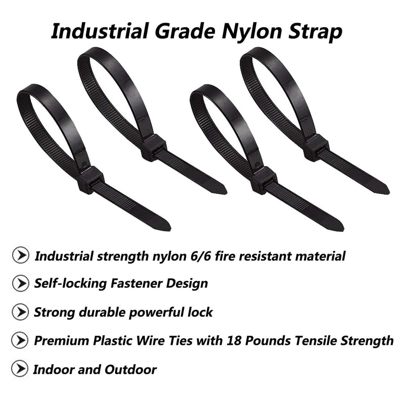  [AUSTRALIA] - 150 Pack,Multi-Purpose Cable Zip Ties,4-Inch Length,0.096 Inch Width Nylon Self Locking Heavy Duty Wire Ties Cable Ties,Black 4 inch Black