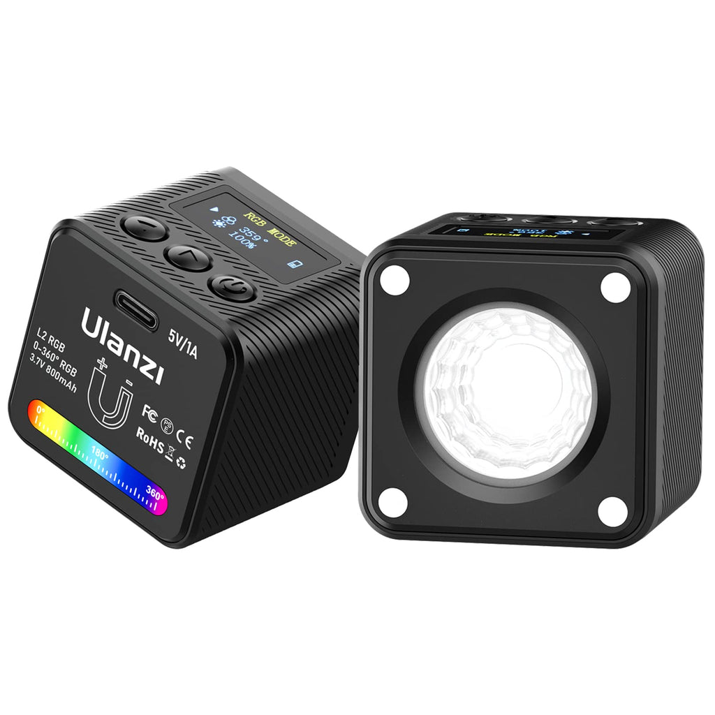  [AUSTRALIA] - L2 COB RGB LED Video Light, 360° Full Color Portable Led Light for Camera Lighting, Magnetic Super Mini Cute Cube Light for Toy, Stop Motion and Micro Photography