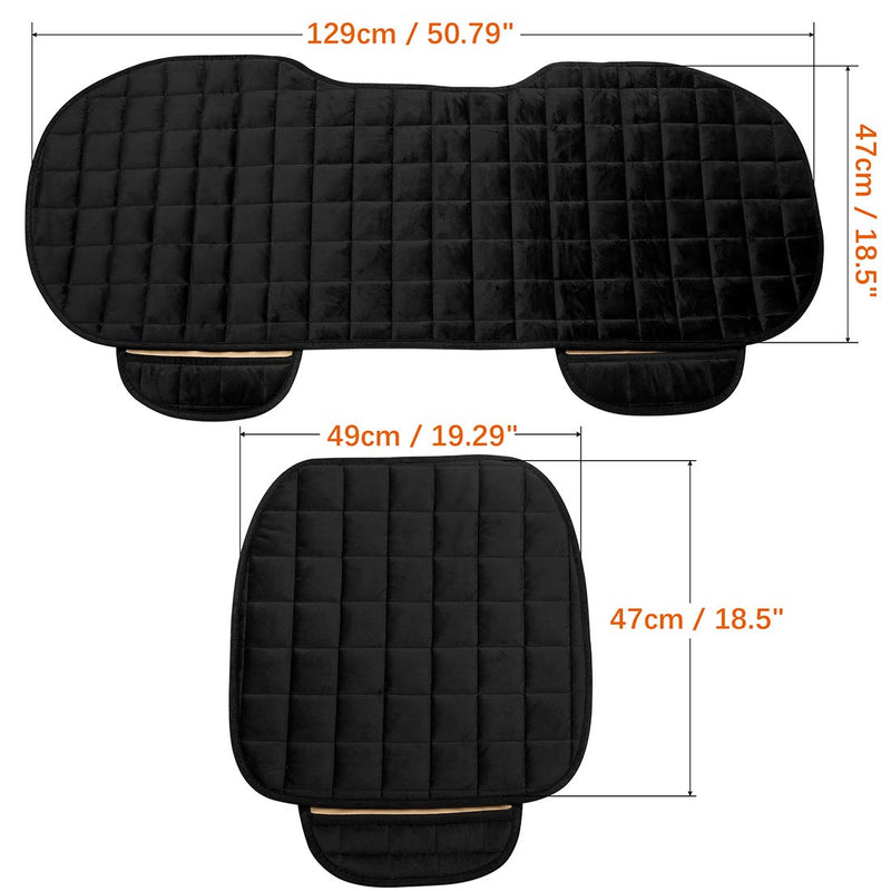  [AUSTRALIA] - uxcell Universal Car Seat Cushion Set Interior Front Rear Car Seat Pad Mat with Breathable Plush for Automotive Home Office Chair Black