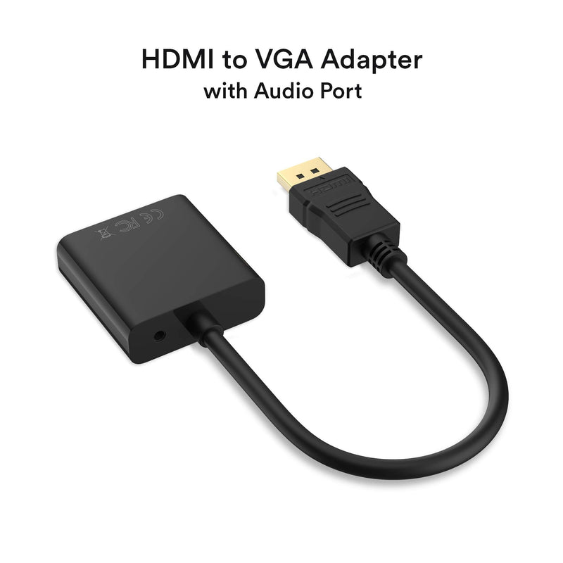  [AUSTRALIA] - HDMI to VGA 1080P, HDMI Male to VGA Female with Audio for Laptop,pc,Desktop,TVbox,Xbox ,PS3,PS4 etc ---Black