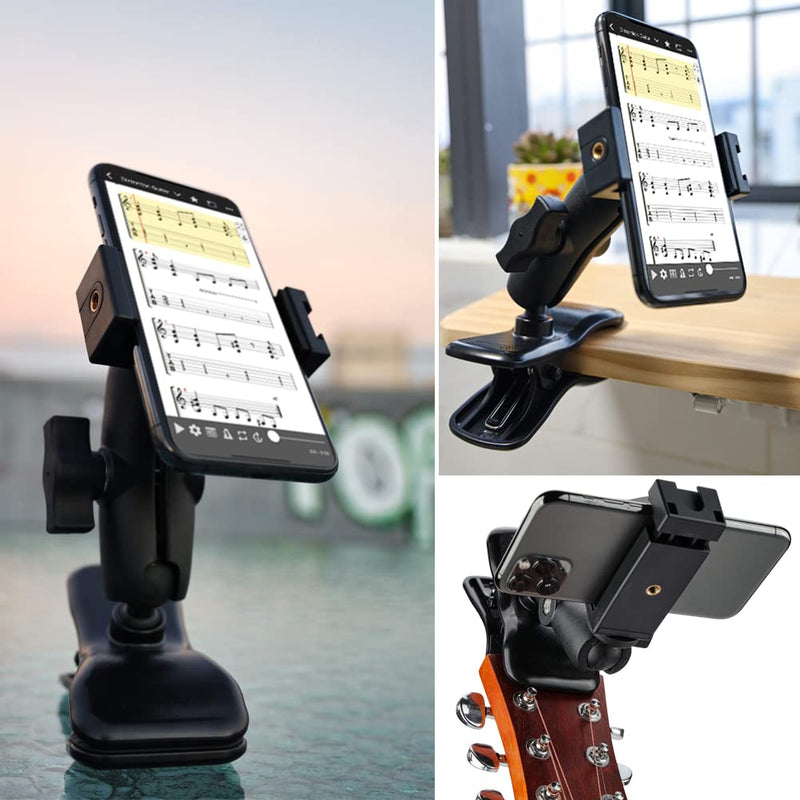  [AUSTRALIA] - POWRIG Guitar Phone Holder Mount, Action Camera Mount for Guitar