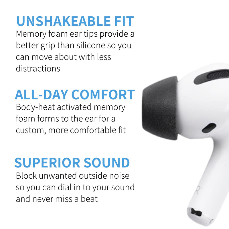  [AUSTRALIA] - COMPLY Foam Ear Tips for Apple AirPods Pro Generation 1 & 2, Ultimate Comfort| Unshakeable Fit| Assorted S/M/L, 3 Pairs Assorted Small/Medium/Large