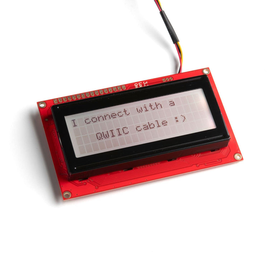  [AUSTRALIA] - SparkFun 20x4 SerLCD - RGB Backlight (Qwiic) - Black on Red/Green/Blue Display Communicate with Serial I2C SPI 3.3V Logic and Power