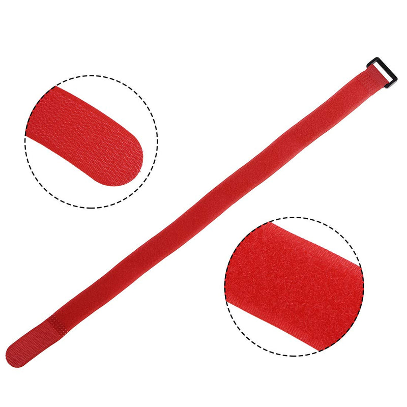  [AUSTRALIA] - uxcell 5pcs Hook and Loop Straps, 1-inch x 18-inch Securing Straps Reusable Fastening Cable Tie (Red)