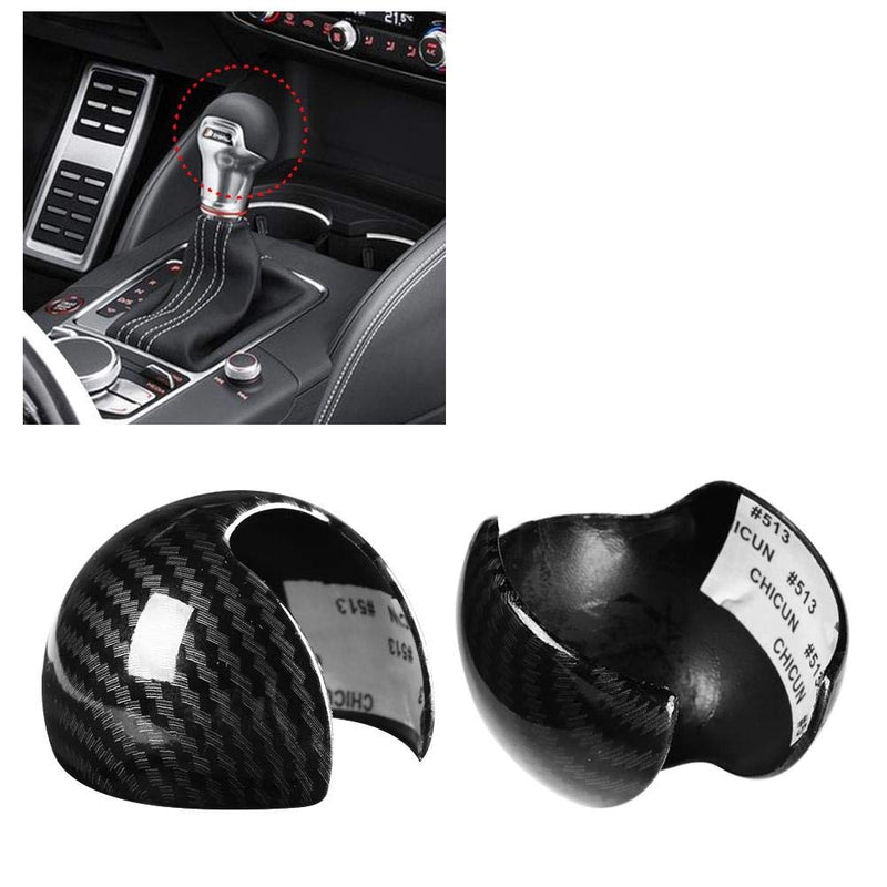  [AUSTRALIA] - Duokon Shift Knob Head Cover Cap, Carbon Fiber Style Car Gear Shift Knob Head Cover Cap Sticker Trim for Audi A3 8 V S3 14-18