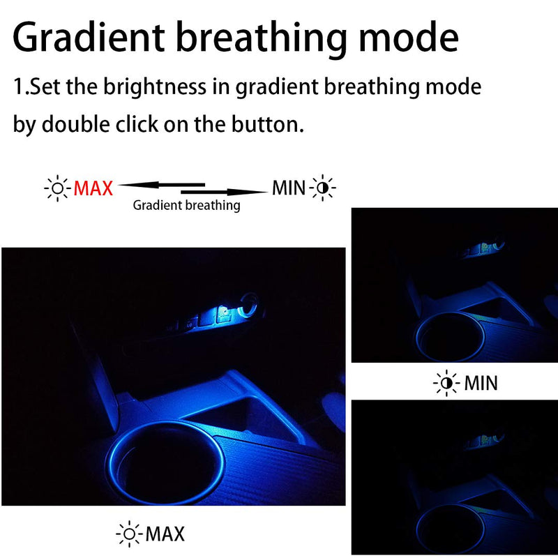  [AUSTRALIA] - (Qty: 2) Mini USB LED Light, RGB Car LED Interior Lighting Kit, DC5V Smart USB LED Atmosphere Light, Laptop Keyboard Light Home Decoration Night Lamp (Color: Adjustable Brightnes, 8 Color Change)