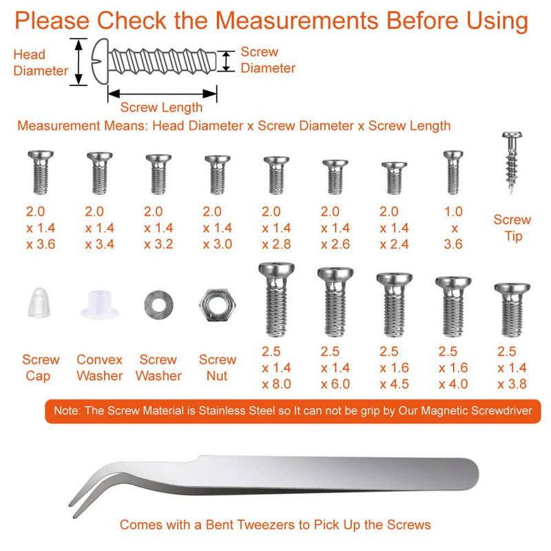  [AUSTRALIA] - Paxcoo Eyeglass Repair Kit with 6 Pcs Magnetic Screwdrivers and Glass Screw for Glasses, Eye Glass, Sunglass Repair