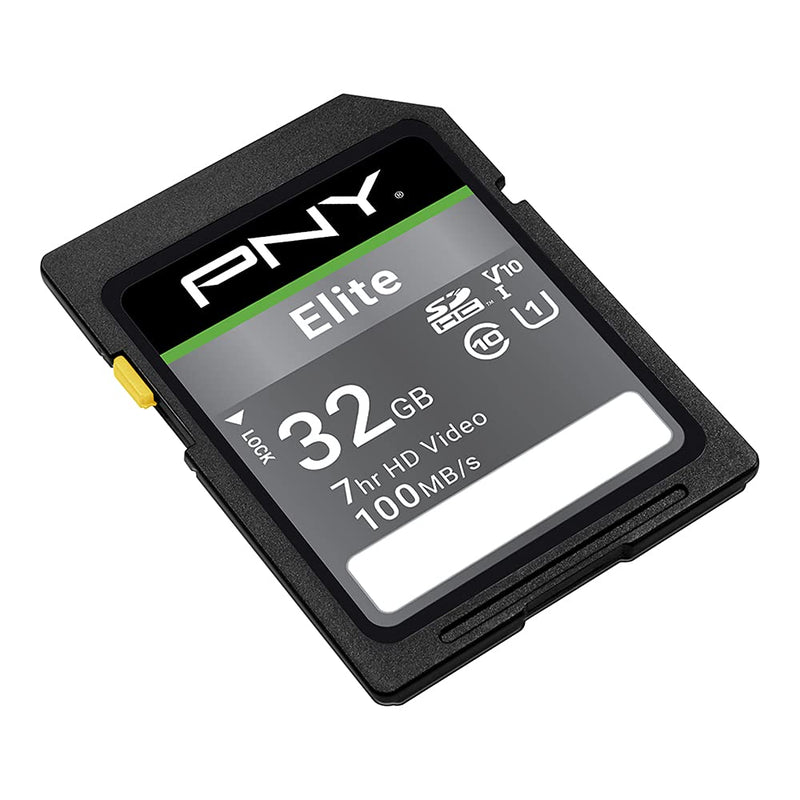  [AUSTRALIA] - PNY 32GB Elite Class 10 U1 V10 SDHC Flash Memory Card - 100MB/s, Class 10, U1, V10, Full HD, UHS-I, Full Size SD