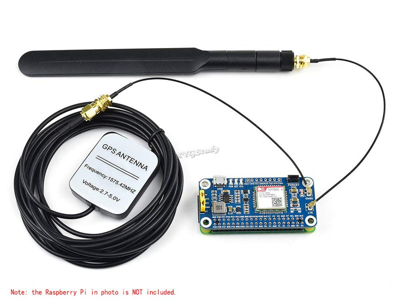  [AUSTRALIA] - for Raspberry Pi NB-IoT Cat-M (eMTC) GNSS HAT Based on SIM7080G with LTE GPS External Antenna for Pi 4 3 2 Model B B+ Zero W WH USB Interface UART Supports GLONASS BeiDou Galileo @XYGStudy SIM7080G Cat-M/NB-IoT HAT
