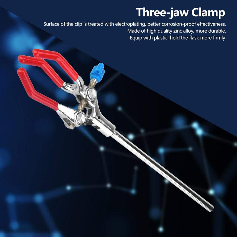 Three jaw Clamp,Lab Instrument Chemical Three-jaw Clamp Zinc Alloy Retort Stand Condenser Holder (L) - LeoForward Australia