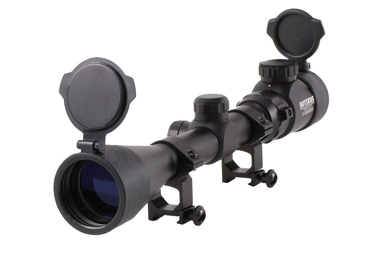  [AUSTRALIA] - Sutekus Tactical Scope 3-9x40 Rangefinder Red & Green Illuminated Optics Reticle Crosshair Scope with 0.79"(20mm) Free Mounts