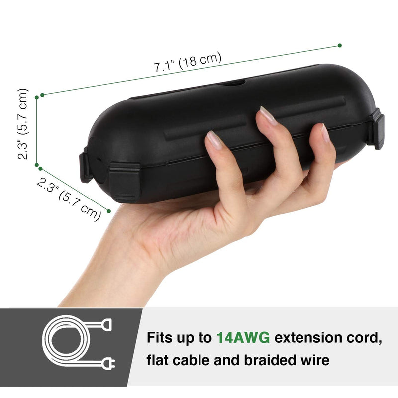  [AUSTRALIA] - Flemoon [3 Pack] Outdoor Extension Cord Safety Cover with Waterproof Seal, Weatherproof Electrical Connection Box to Protect Outdoor Outlet, Plug, Socket, Christmas Holiday Decoration Light, Black 3