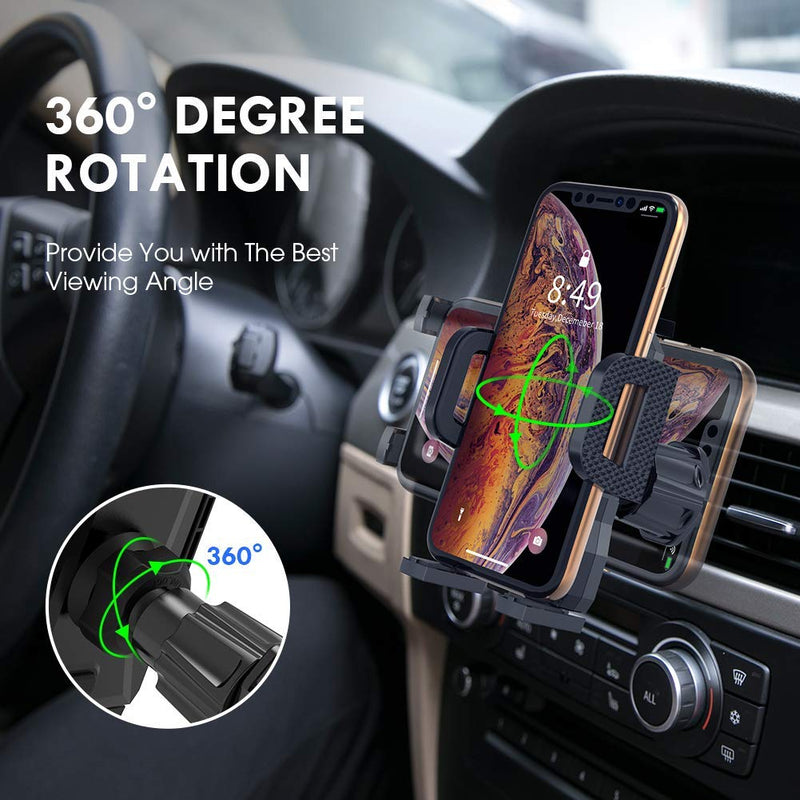  [AUSTRALIA] - Air Vent Phone Holder for Car,Miracase Vehicle Cell Phone Mount Cradle with Adjustable Clip Compatible with iPhone 13 Series/iPhone 12 Series/11 /11 Pro Max/XR/Samsung and More Classic Black