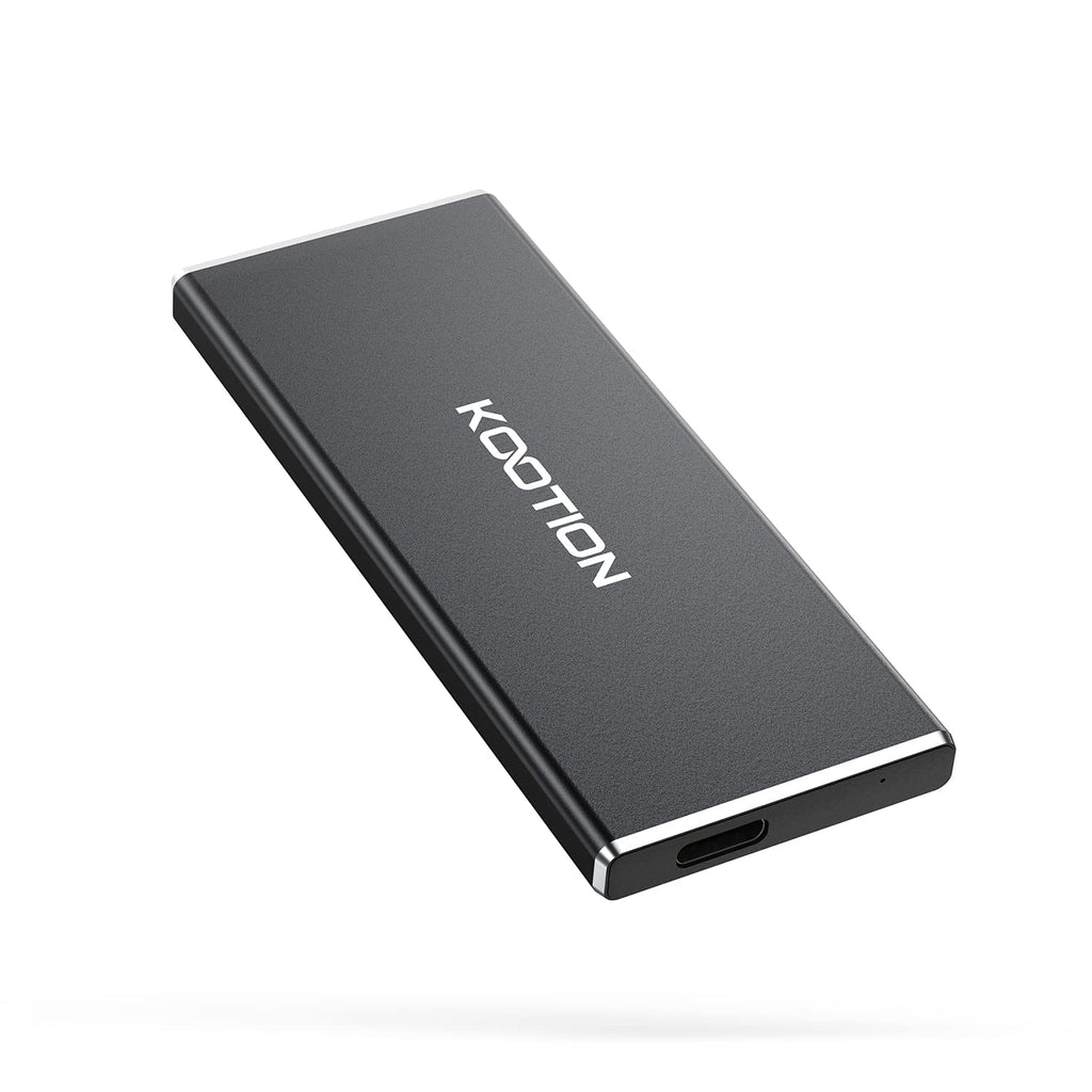  [AUSTRALIA] - KOOTION Portable SSD 500GB External Solid State Drive, Mini USB 3.1 Type-C Mobile Solid State Drive for Data Storage and Transfer (500GB, Black)