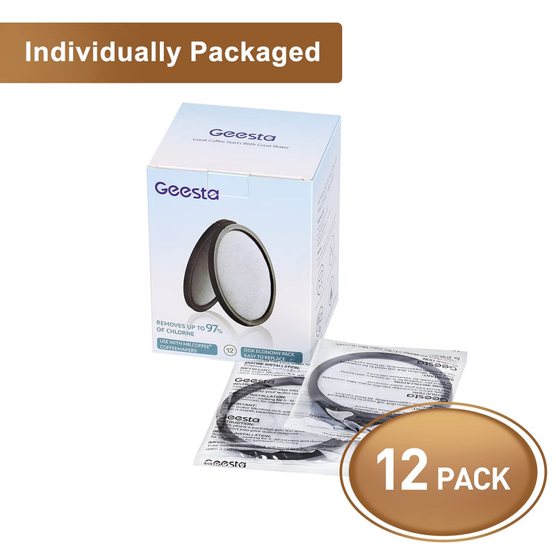  [AUSTRALIA] - Geesta 12-Pack Premium Activated Charcoal Water Filter Disk for All Mr. Coffee Models