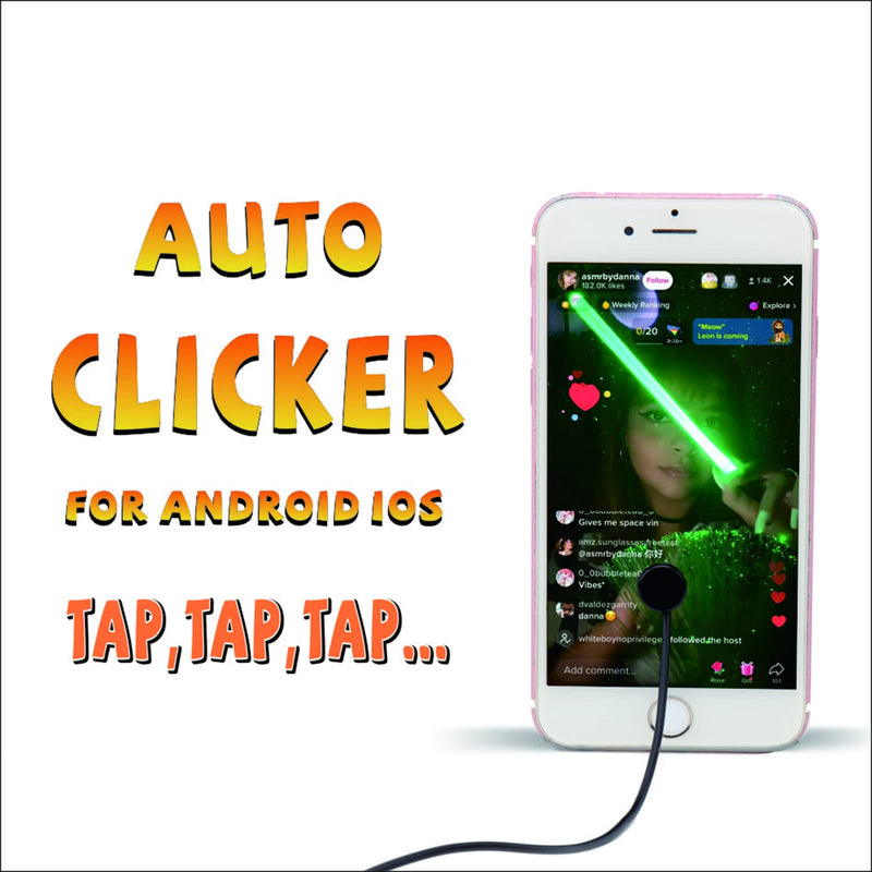  [AUSTRALIA] - Auto Clicker for iPhone iPad：Screen Device Automatic Tapper for Android IOS，Simulated Finger Continuous Clicking, Adjustable Speed Physical Clicker，Suitable for Games, Live Broadcasts Likes, Reward Tasks（1 Second Fastest 33 Times） (A1) A1