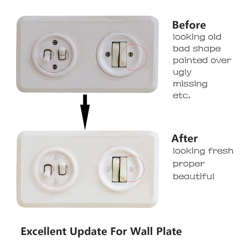  [AUSTRALIA] - Taezn 60 Packs Wall Plate Screws, 1/2 Inch Long 6-32 Thread White Screws for Wall Plates Perfect Replacement for Outlet Cover Screws,Switch Plate Screws, Light Switch Plate Screws, etc. 1/2", 60 pcs