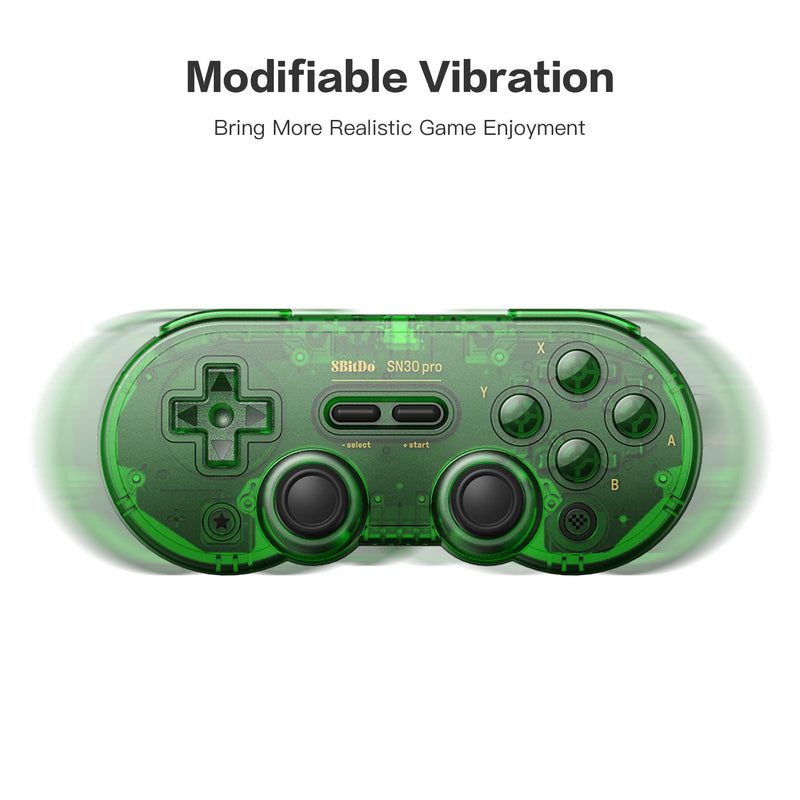  [AUSTRALIA] - 8Bitdo SN30 Pro Switch Wireless Bluetooth Game Controller Gamepad for Switch Steam Mac PC Android Windows MacOS (Green) Green