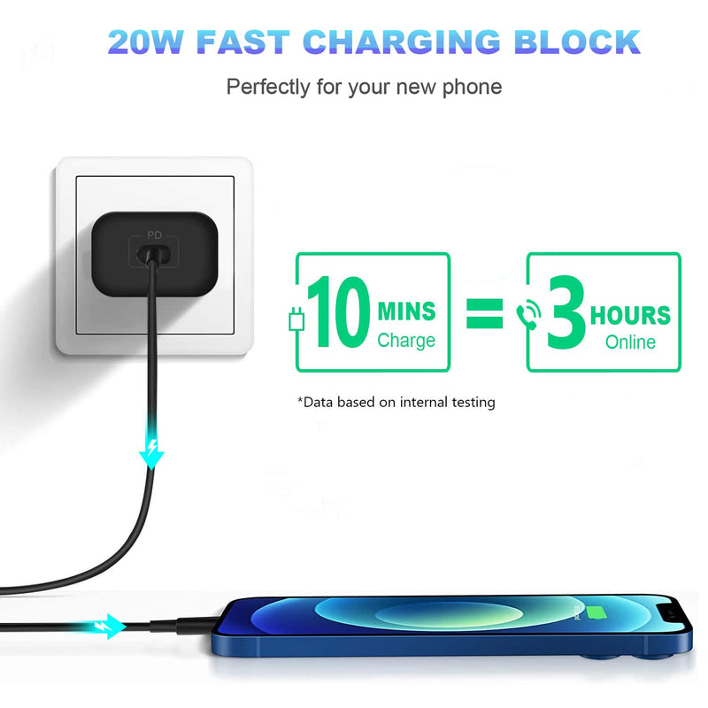  [AUSTRALIA] - 20W USB-C Power Adapter,Fast Charger Block,Beacenov Type C Charging Block Compatible with iPhone 14/iPhone 13/iPhone 12/iPhone 11/ iPad Pro,and More.(3 Pack,Black) black