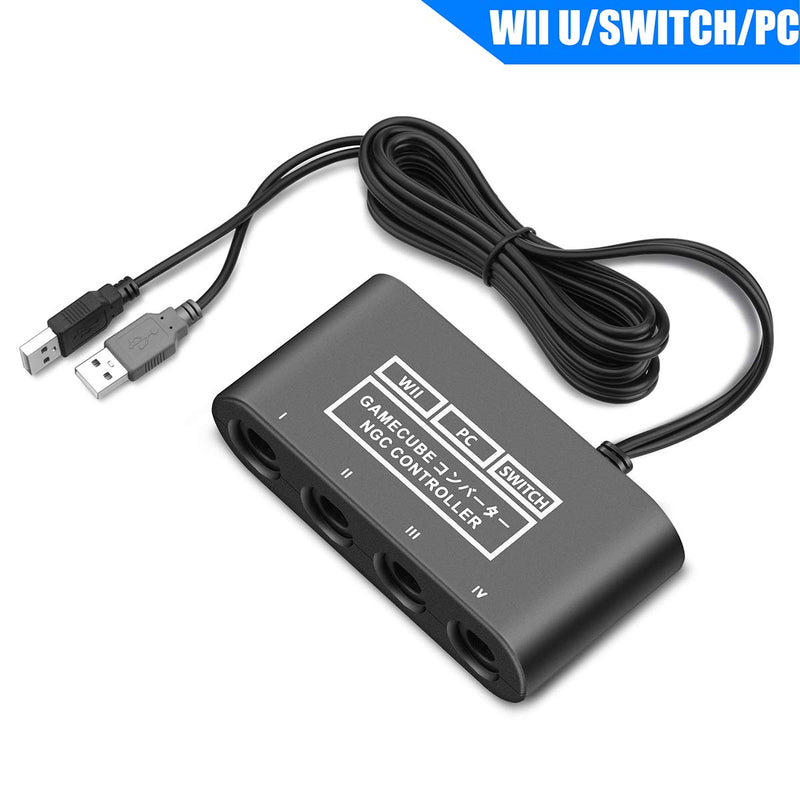  [AUSTRALIA] - CLOUDREAM Adapter for Gamecube Controller, Super Smash Bros Switch Gamecube Adapter for WII U, Switch and PC. Support Turbo and Vibration Features. No Driver and No Lag & Gamecube Adapter