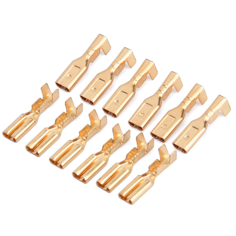  [AUSTRALIA] - 100pcs 2.8mm Crimp Terminal Female Spade Connector & Insulating Sleeve AWG 22~16 Gauge for Car Audio Speaker Brass Crimp Terminals Spade Electrical Crimp Connector Kit … 2.8mm Female