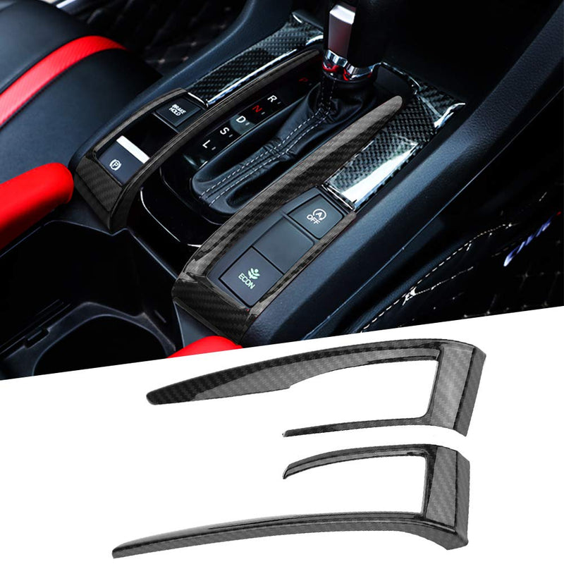  [AUSTRALIA] - KIMISS ABS 2Pcs Car Central Control Panel Gear Shift Cover Trim for Honda Civic 10th 16-18