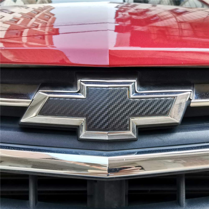  [AUSTRALIA] - LANZMYAN Bowtie Logo Wrap Sticker for Chevy Carbon Fiber Cut-Your-Own Emblem Overlay DIY Decal 3PCS