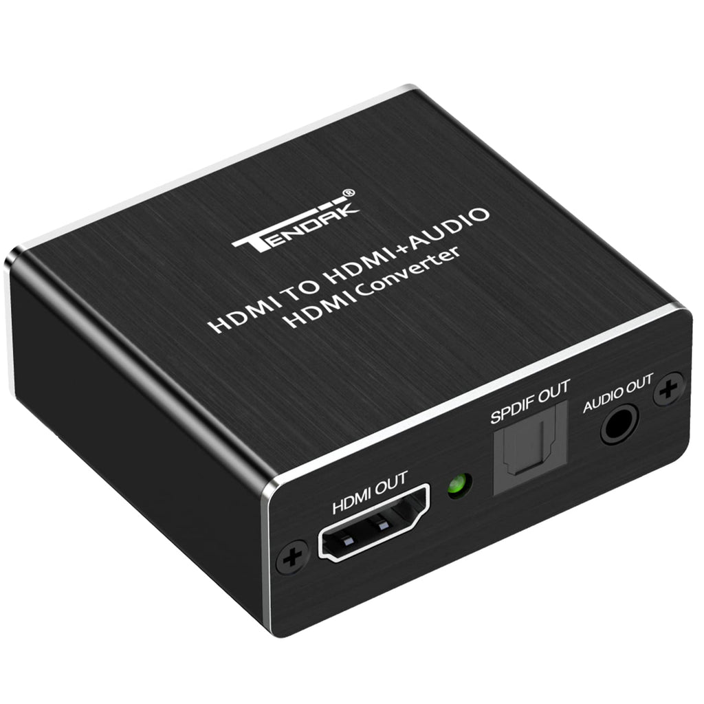  [AUSTRALIA] - Tendak 4K x 2K HDMI to HDMI and Optical TOSLINK SPDIF + 3.5mm Stereo Audio Extractor Converter HDMI Audio Splitter Adapter(HDMI Input, HDMI + Digital/Analog Audio Output),AV-096-BK
