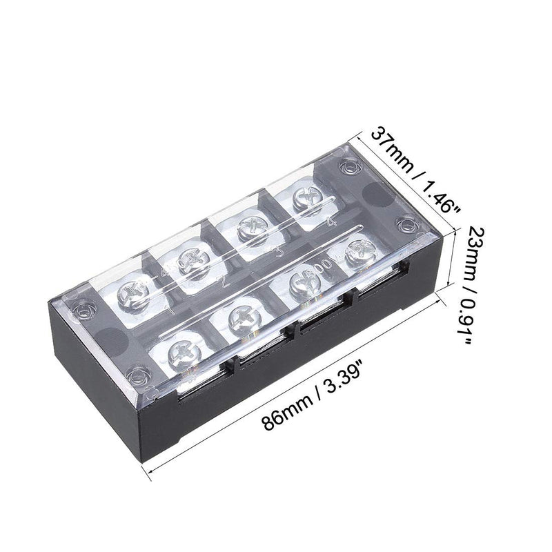  [AUSTRALIA] - uxcell Dual Rows 4 Positions 600V 45A Cable Barrier Block Terminal Strip TB-4504L