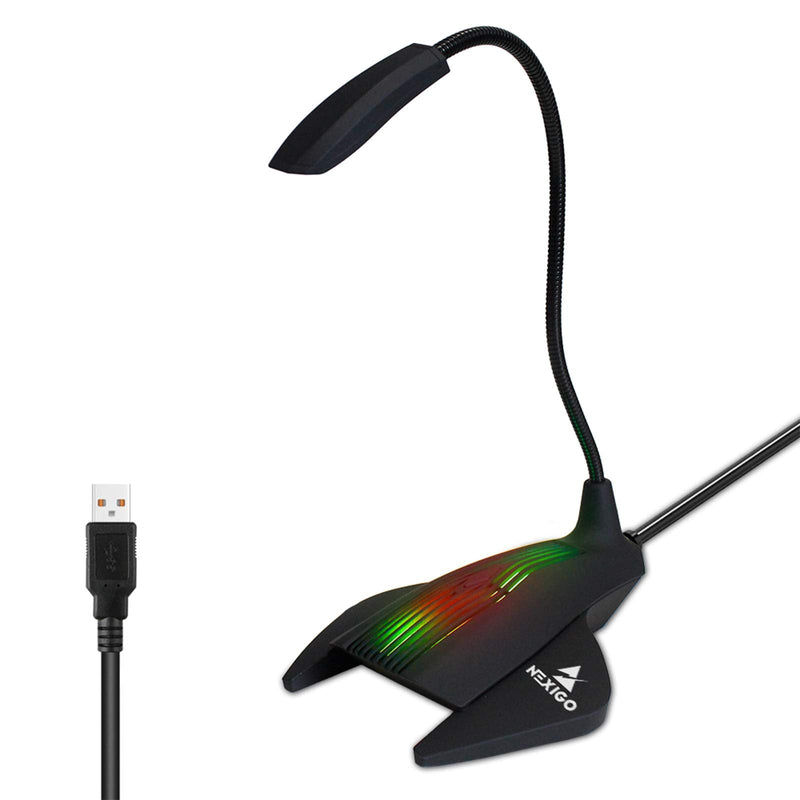  [AUSTRALIA] - NexiGo USB Computer Microphone, Desktop Microphone with Adjustable Gooseneck and LED Indicator, Compatible with Windows/Mac/Laptop/Desktop, Ideal for YouTube, Skype, Zoom, Gaming Streaming