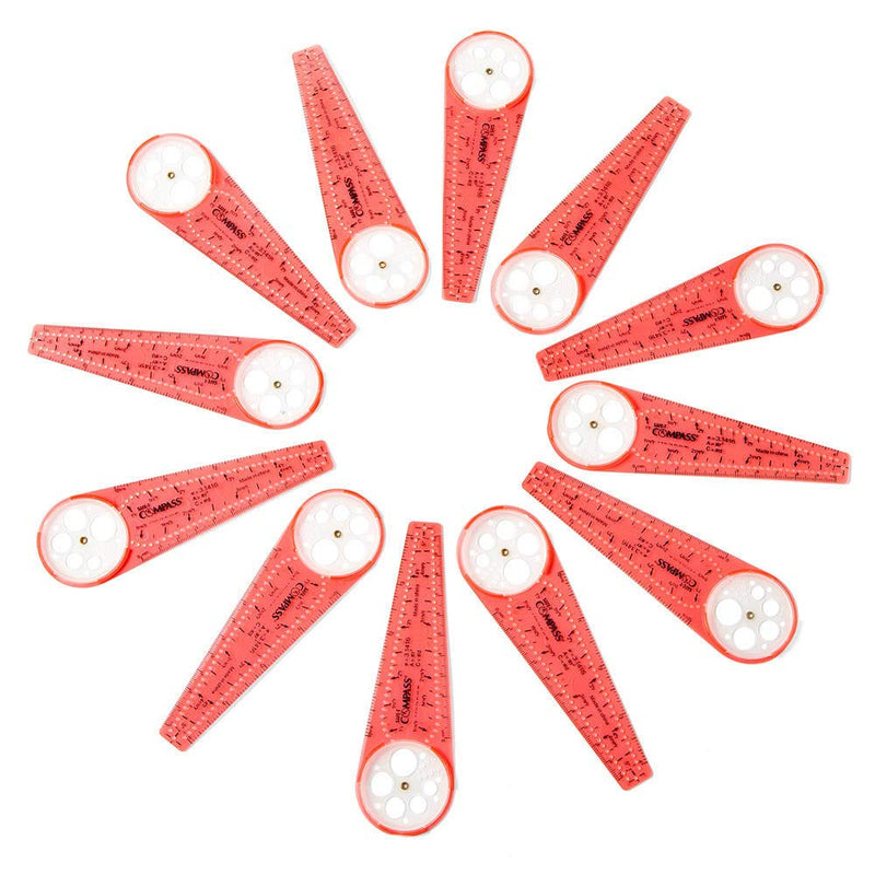 hand2mind Safe-T Compass for Kids Math, 10 in. Diameter Orange Compasses, Safety Compass for Drawing, Safety Kids School Supplies, Homeschool Supplies (Set of 12) - LeoForward Australia