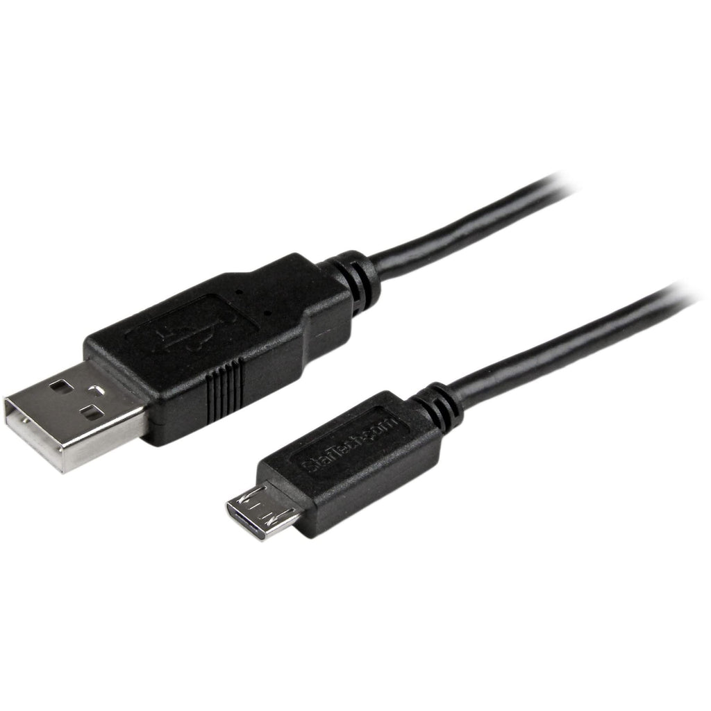  [AUSTRALIA] - StarTech.com 6 ft Mobile Charge Sync USB to Slim Micro USB Cable - Phones & Tablets - A to Micro B M/M - Thin Micro USB Charging Cable (USBAUB6BK) 6 ft / 2m Black