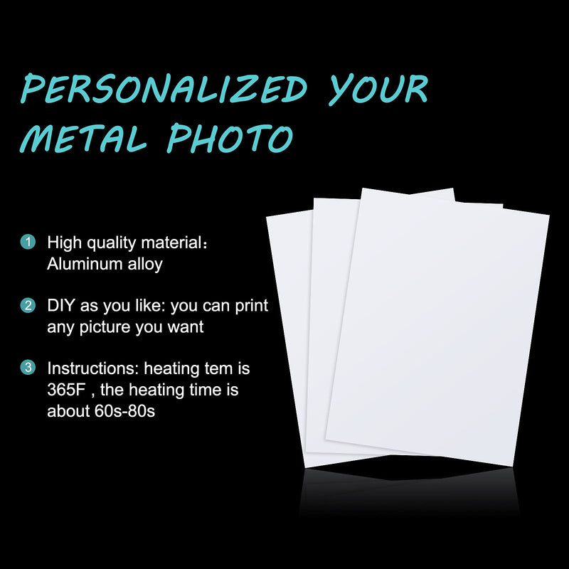  [AUSTRALIA] - Hotop 8 Pieces Sublimation Metal Photo Blank Aluminum Photo Sign Blank Photo Metal Wall Poster Frame Blank for Sublimation Heat Press, White (4 x 6 Inch) 4 x 6 Inch