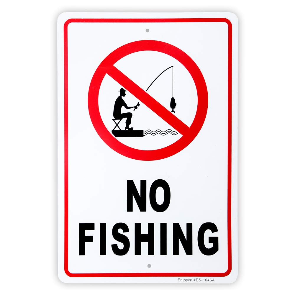  [AUSTRALIA] - No Fishing Sign, 14"x 10" .04" Aluminum Reflective Sign Rust Free Aluminum-UV Protected and Weatherproof