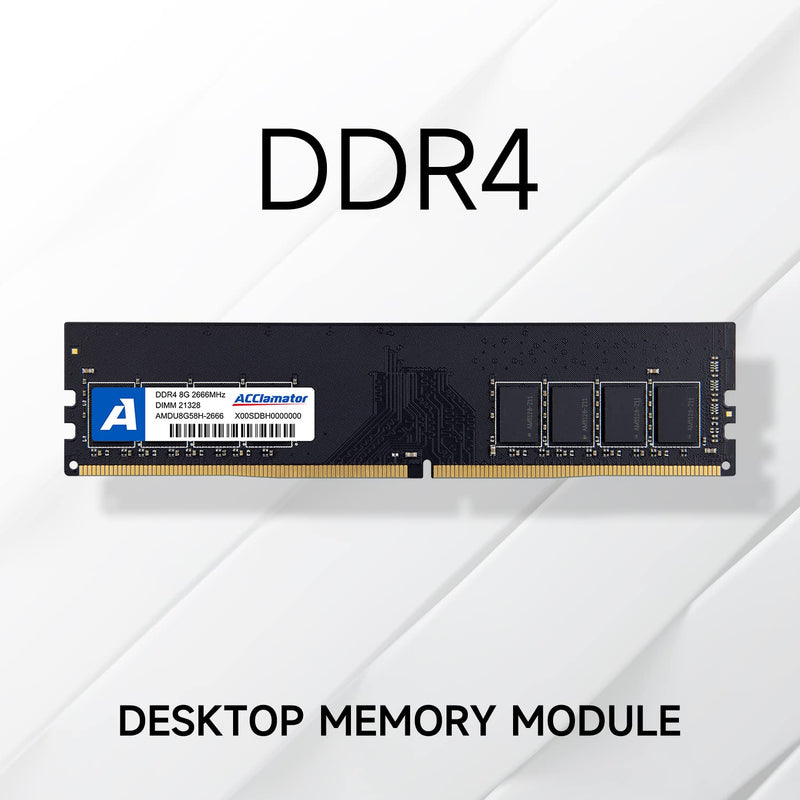  [AUSTRALIA] - 8GB DDR4 Ram 2666MHz (PC4-21300) 1.2V CL19 DIMM Memory Module for Desktop(8G 2666 ) Acclamator 8GB 2666Mhz DDR4 For Desktop