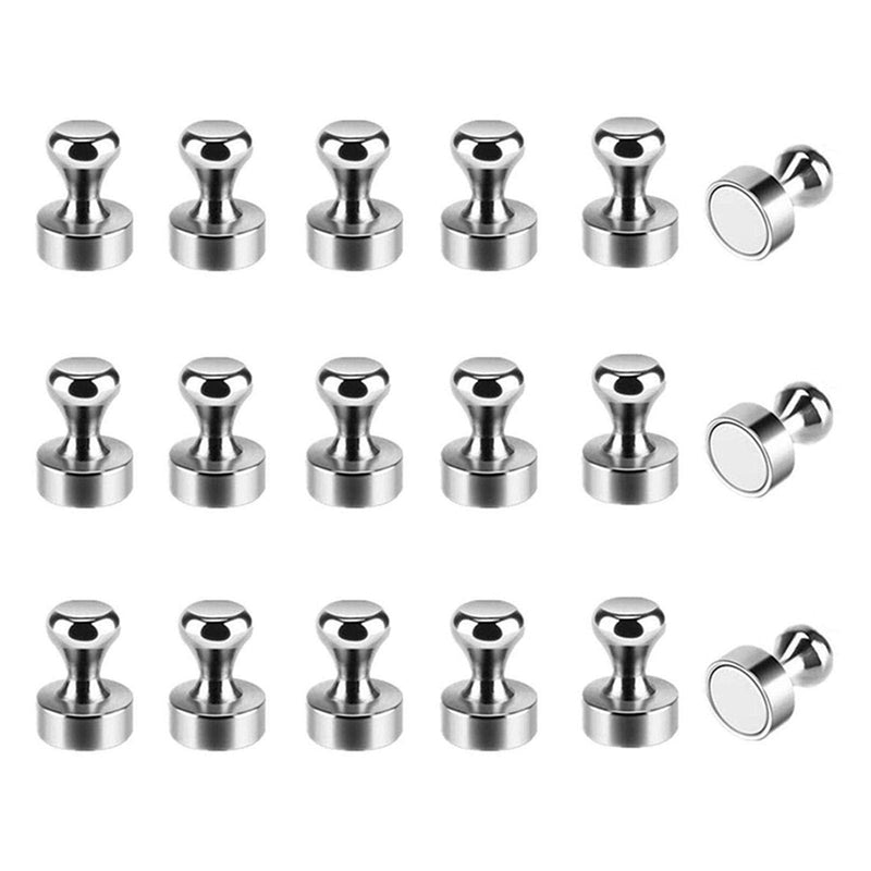  [AUSTRALIA] - 18pcs Magnetic Push Pins, Magnetic Hangers for Fridge Magnets, Office Magnets, Whiteboard Magnets, Map Magnets(Silver) silver