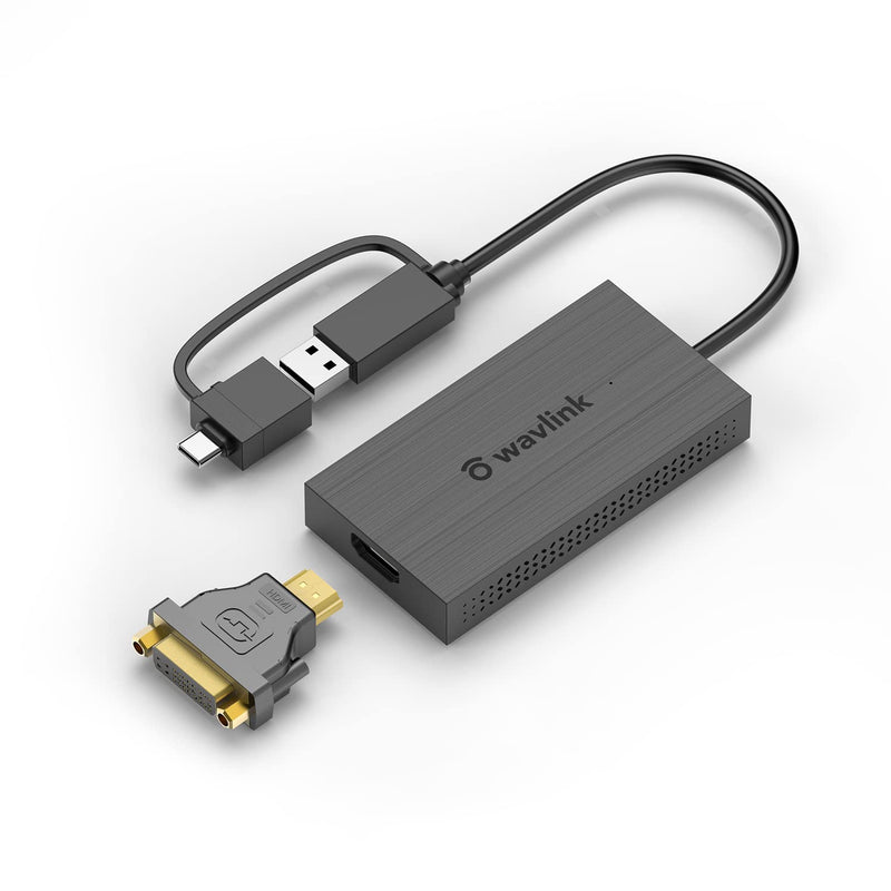  [AUSTRALIA] - WAVLINK USB 3.0 and USB-C to HDMI Universal Video Graphics Adapter Extend an HDMI Monitor up to 4K@30Hz 1080p@60Hz Display with DVI Converter for Windows, Mac OS, Chrome, Android USB to HDMI